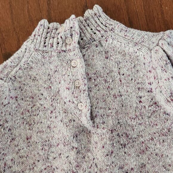 Janie and Jack Girls Speckled Cable Knit Sweater, Orchid Speckled, Size 6 - Picture 7 of 11